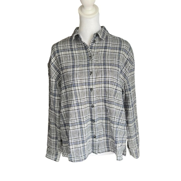 Madewell - NWT Flannel Westlake Cropped Button Down Shirt in Dubin Plaid Sz XS - Picture 5 of 10